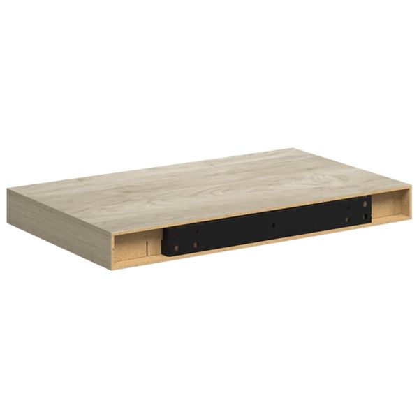 Окачени стенни рафтове, 2 бр, дъб, 40x23,5x3,8 см, МДФ