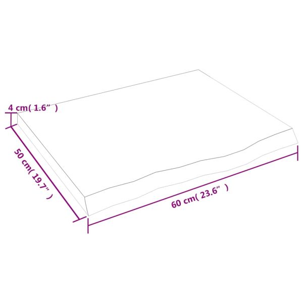 Плот за баня светлокафяв 60x50x(2-4) см обработено дърво масив