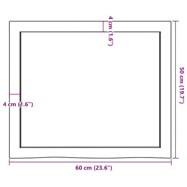 Плот за баня светлокафяв 60x50x(2-4) см обработено дърво масив