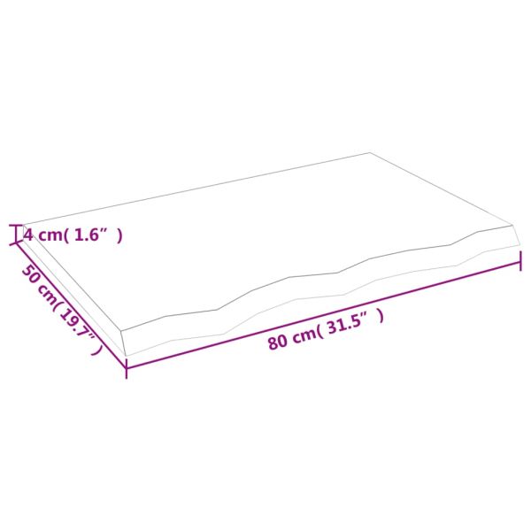 Плот за баня светлокафяв 80x50x(2-4) см обработено дърво масив
