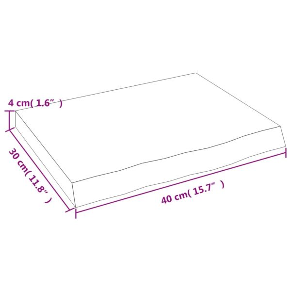 Плот за баня светлокафяв 40x30x(2-4) см обработено дърво масив