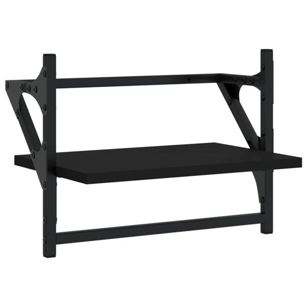 Стенни рафтове с пръти 2 бр черни 40x25x30 см