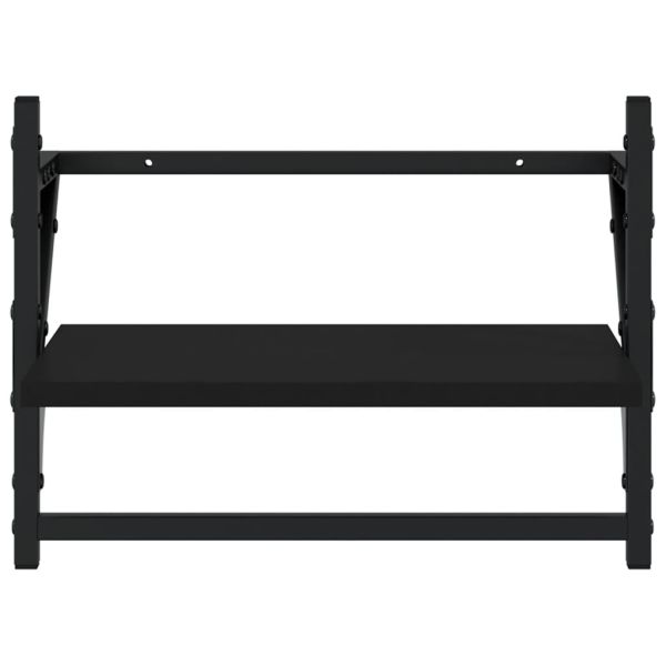 Стенни рафтове с пръти 2 бр черни 40x25x30 см