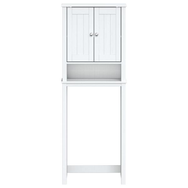 Шкаф над тоалетната чиния BERG бял 60x27x164,5 см масивно дърво