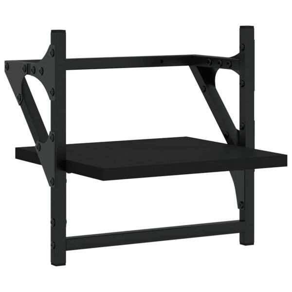 Стенни рафтове с пръти 2 бр черни 30x25x30 см