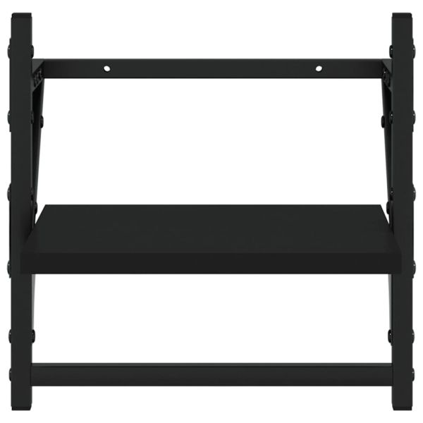 Стенни рафтове с пръти 2 бр черни 30x25x30 см