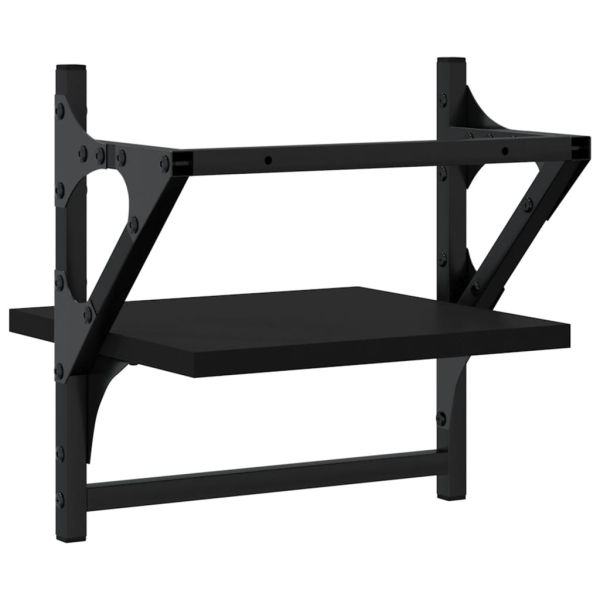 Стенни рафтове с пръти 2 бр черни 30x25x30 см