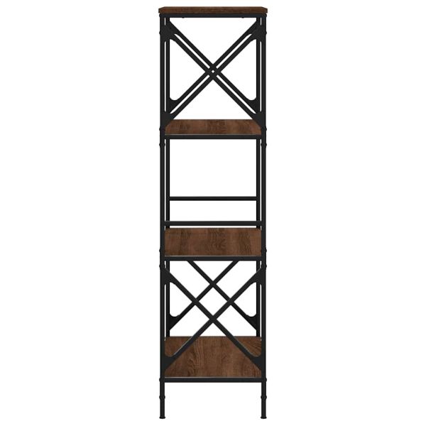 Библиотека 4 рафта кафяв дъб 59x35x132 см инженерно дърво