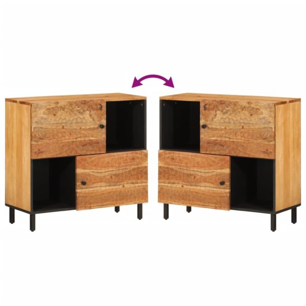 Страничен шкаф, 80x33x75 см, акациево дърво масив