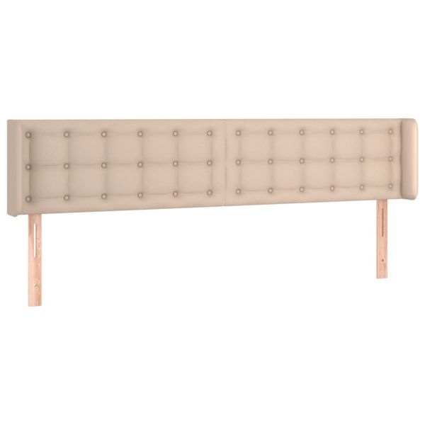 Горна табла за легло, капучино,203x16x78/88 см, изкуствена кожа