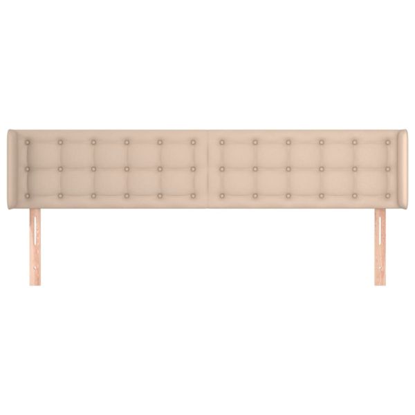 Горна табла за легло, капучино,203x16x78/88 см, изкуствена кожа