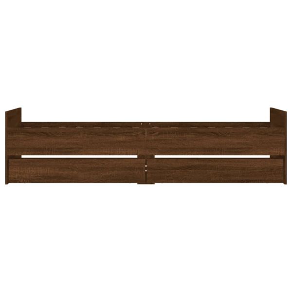 Рамка за легло с чекмеджета кафяв дъб 75x190 см Small Single