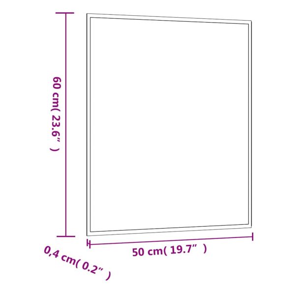 Стенно огледало 50x60 см стъкло правоъгълно
