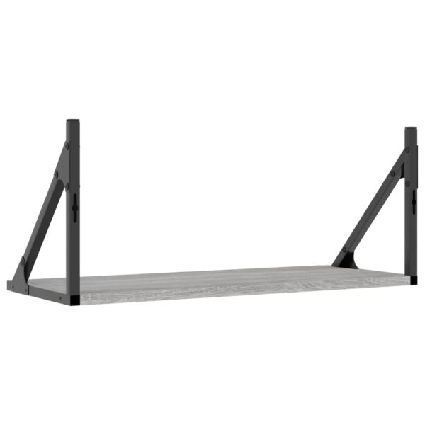 Стенни рафтове 2 бр сив сонома 60x25x25,5 см инженерно дърво