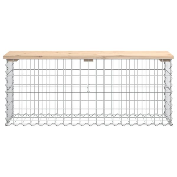 Градинска пейка дизайн габион 103x31,5x42 см борово дърво масив
