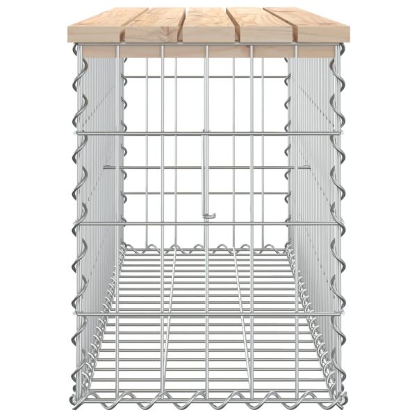 Градинска пейка дизайн габион 103x31,5x42 см борово дърво масив