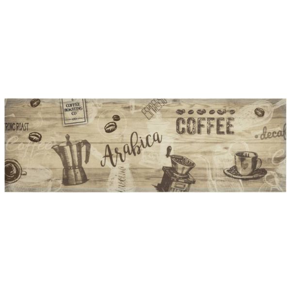 Кухненско килимче, миещо, Coffee, кафяво, 60x180 см, кадифе