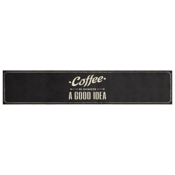 Кухненско килимче, миещо, текст Coffee, 60x300 см, кадифе