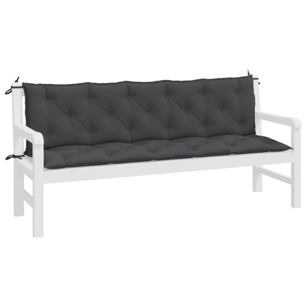 Възглавници за градински пейки 2 бр антрацит 180x50x7 см плат