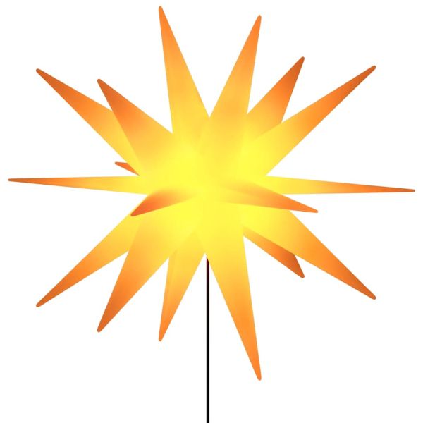 Коледни лампи с шипове, 3 бр, LED, сгъваеми, жълта, 35 см