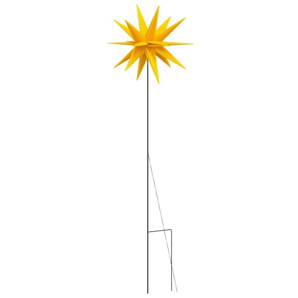 Коледни лампи с шипове, 3 бр, LED, сгъваеми, жълта, 35 см