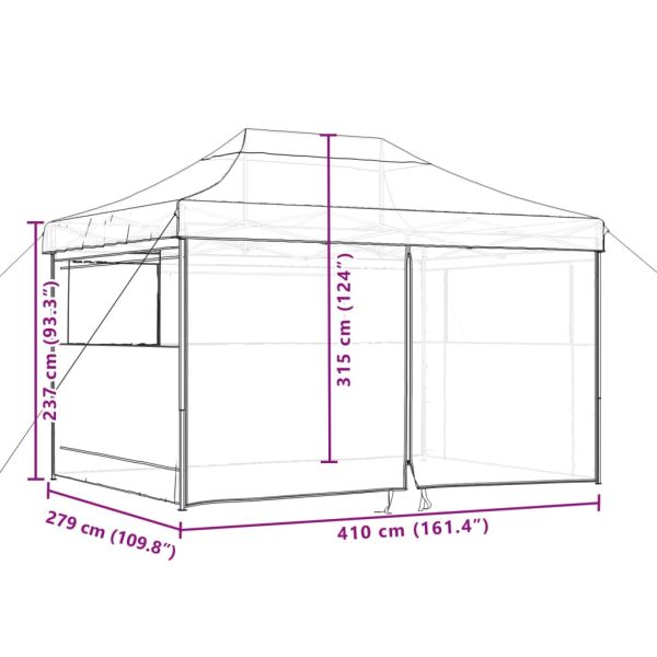 Сгъваема парти шатра pop-up с 4 странични стени бежова