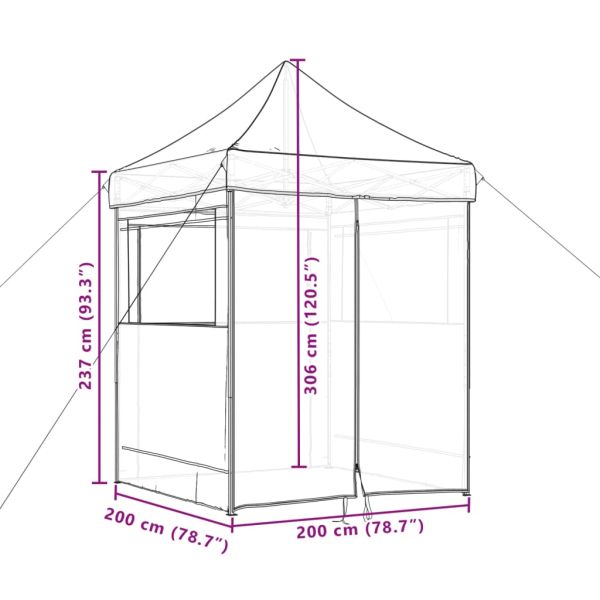 Сгъваема парти шатра pop-up с 4 странични стени таупе
