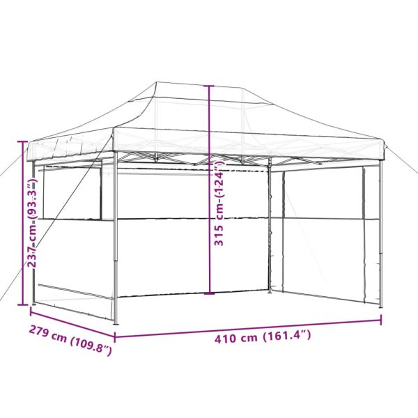 Сгъваема парти шатра pop-up с 3 странични стени зелена