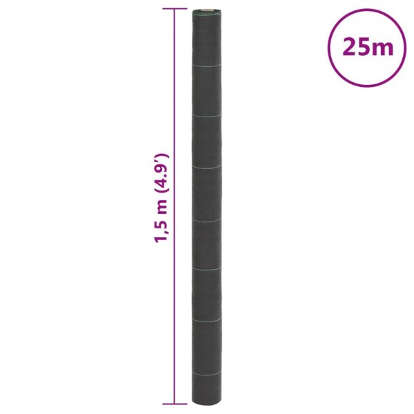 Мембрана против плевели, черна, 1,5x25 м, PP