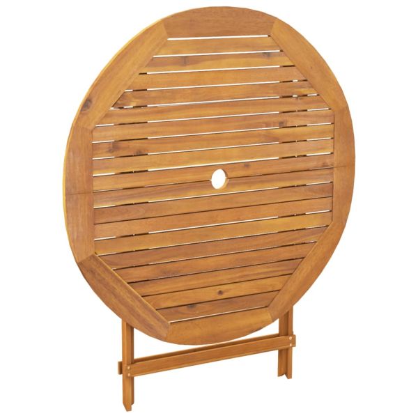 Градински трапезен комплект, 5 части, на листа, плат и масив
