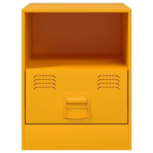 Нощни шкафчета 2 бр горчица жълто 34,5x39x44 см стомана