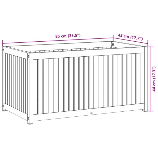 Градинска кашпа 85x45x44 см масивна акация и стомана