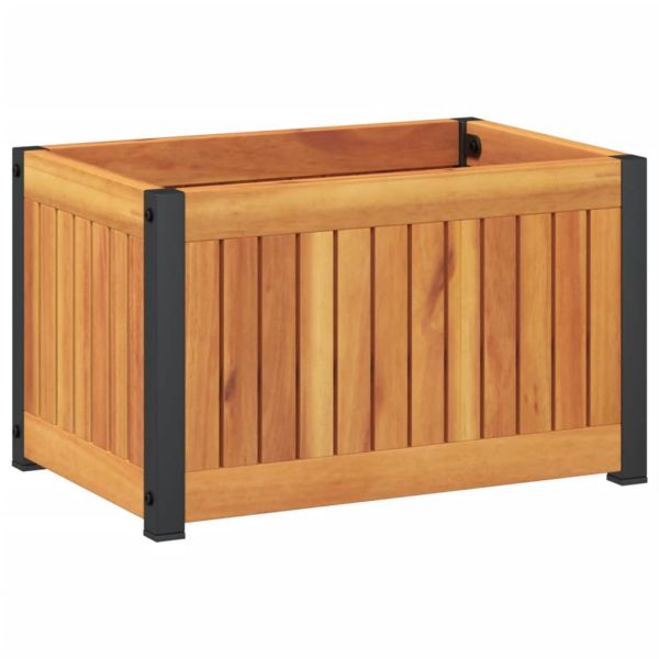 Градинска кашпа 45x30x27,5 см масивна акация и стомана