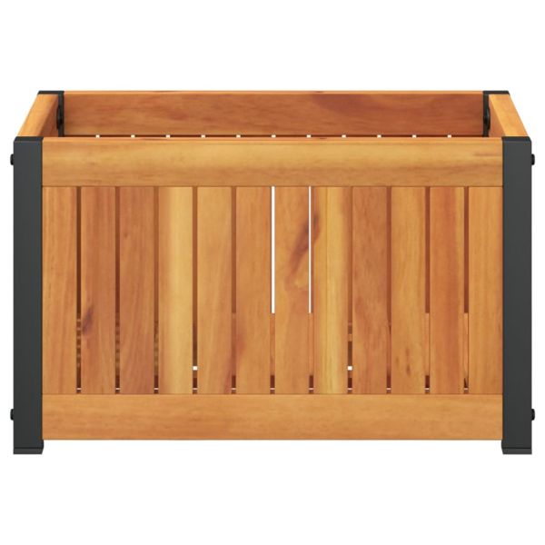 Градинска кашпа 45x30x27,5 см масивна акация и стомана