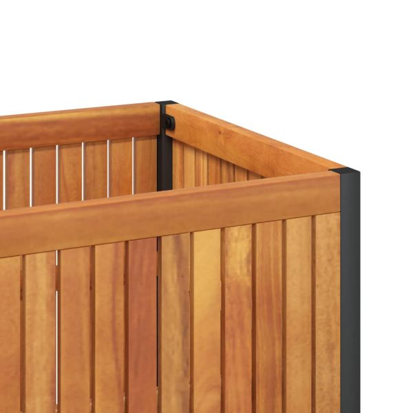 Градинска кашпа 45x30x27,5 см масивна акация и стомана