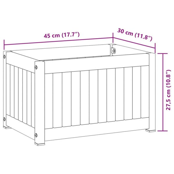 Градинска кашпа 45x30x27,5 см масивна акация и стомана
