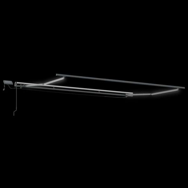 Ръчно прибираща се тента с LED, бордо, 600x300 см