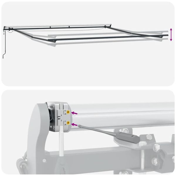 Автоматично прибираща се тента с LED, кафяв, 450x300 см