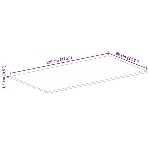 Плот за маса 120x60x1,5 см правоъгълен регенерирано дърво масив