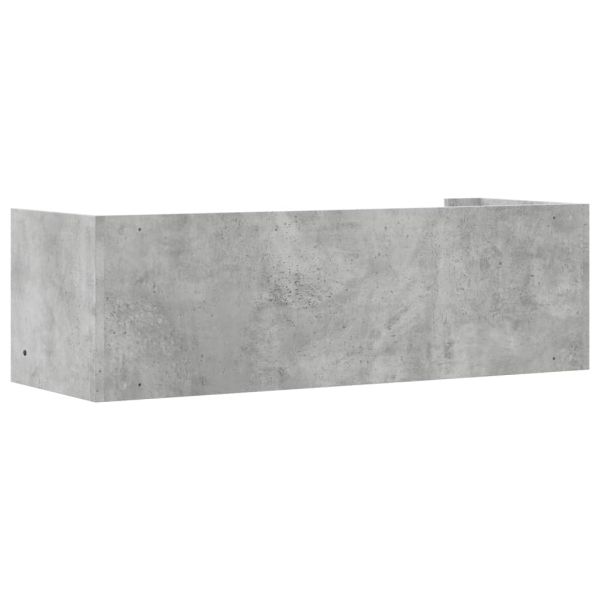 Стенен рафт, бетонно сив, 100x35x30,5 см, инженерно дърво