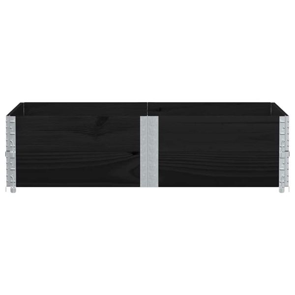 Градинска кашпа, черен, 150x100 см, борова дървесина масив