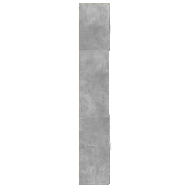 Висок шкаф, бетонно сив, 80x42,5x249 см, инженерно дърво