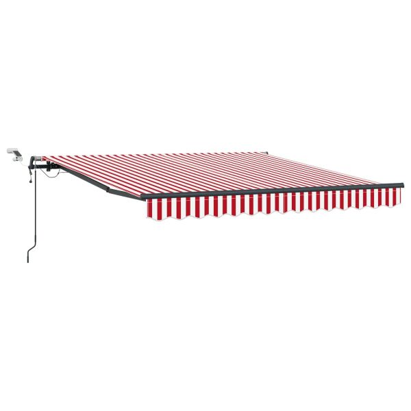 Прибираща се тента Червено и бяло 300 x 250 cm Полиестер