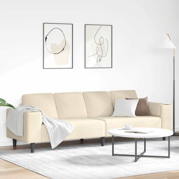 Диван Крем 250 x 77 x 76 см Кордюрова тъкан