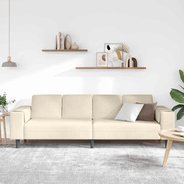 Диван Крем 250 x 77 x 76 см Кордюрова тъкан