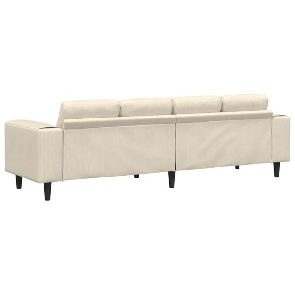 Диван Крем 250 x 77 x 76 см Кордюрова тъкан