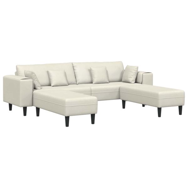 Диван 3 pcs Крем 250 x 188 x 76 см Кадифе