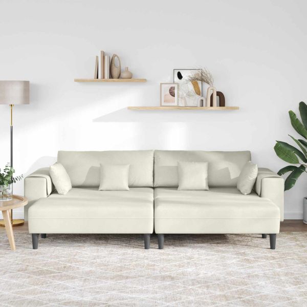 Диван 3 pcs Крем 250 x 188 x 76 см Кадифе