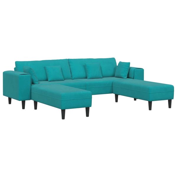 Диван 3 pcs Тюркоаз 250 x 188 x 76 см Кадифе