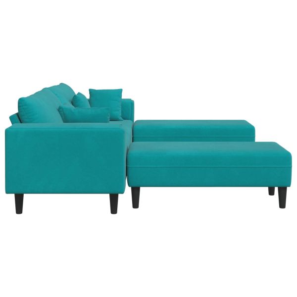 Диван 3 pcs Тюркоаз 250 x 188 x 76 см Кадифе